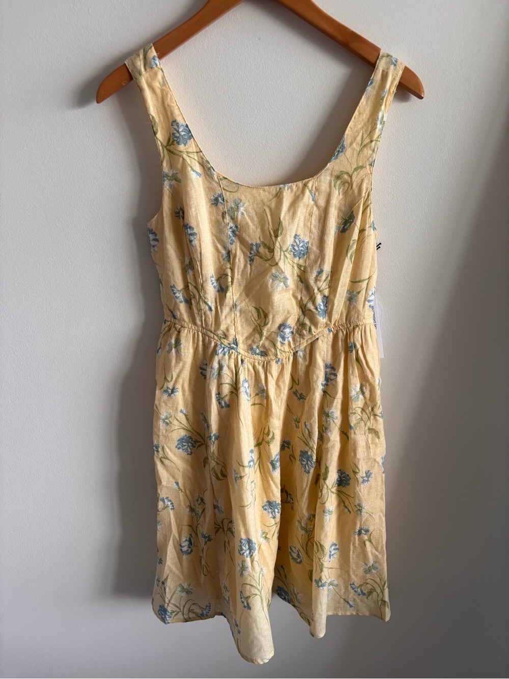 BNWT Midnight Sky Yellow Floral Summer Dress Size M 100% Cotton